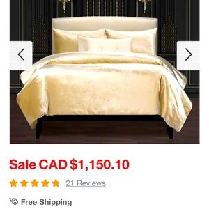 F. Scott Fitzgerald luxury king size duvet cover. Gold colour.